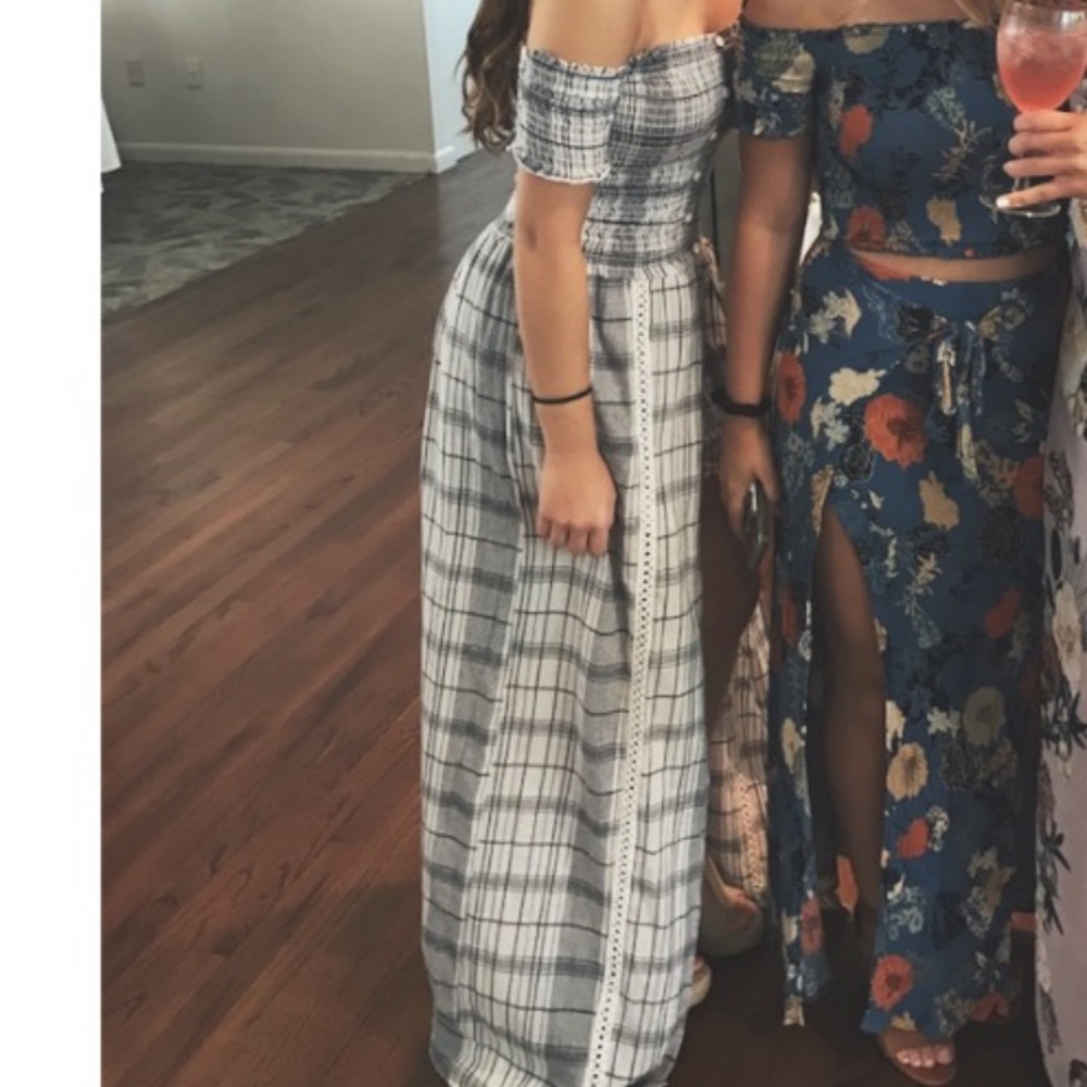 Sage maxi dress with built in shorts
